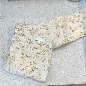 Judy Blue Women's Floral Cream Jeans